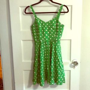 Green silk dress